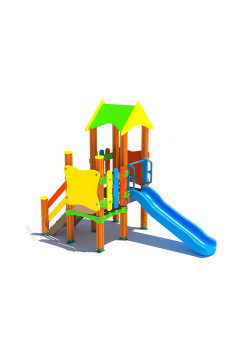 Игровая площадка с пластиковой горкой №2